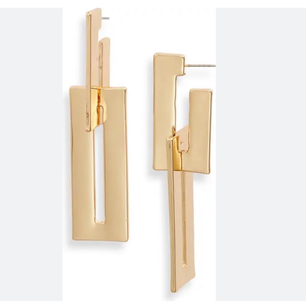 Open Edit Geo Rectangular Drop Earrings - image 1